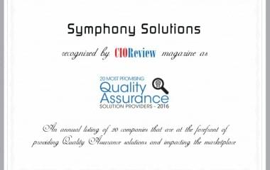 We are at 20 Most Promising Quality Assurance Solution Providers 2016