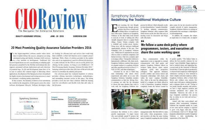 CIOReview special edition on Quality Assurance