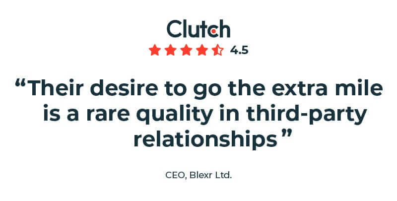 Clutch review from Blexr Ltd. CEO